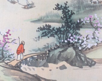 Vintage Japanese Watercolor Paintings