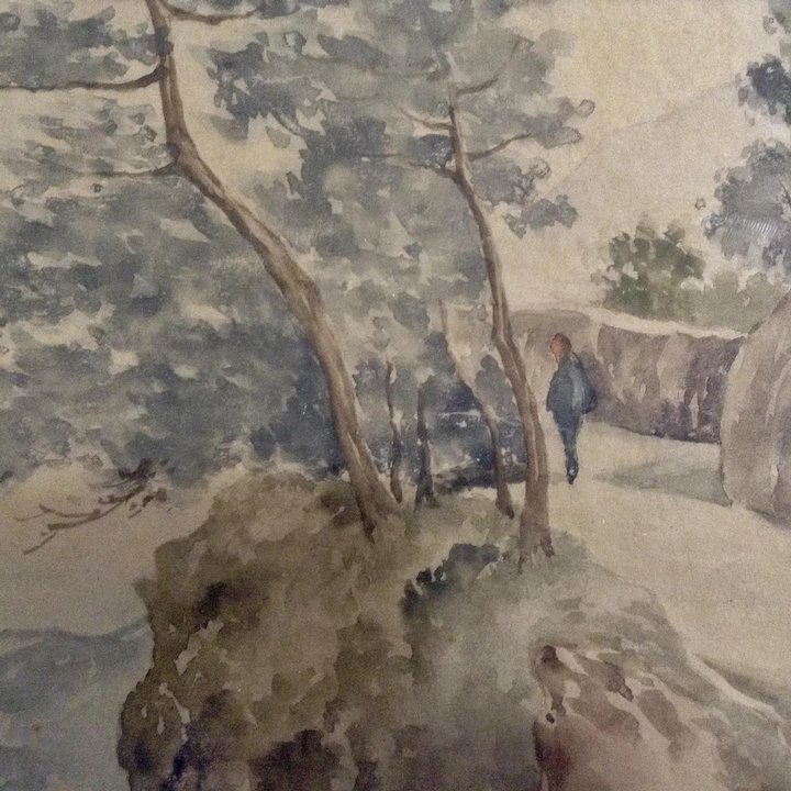 720x720 Vintage Japanese Watercolor Painting View Of Fisherman In The - Vintage Japanese Watercolor Paintings