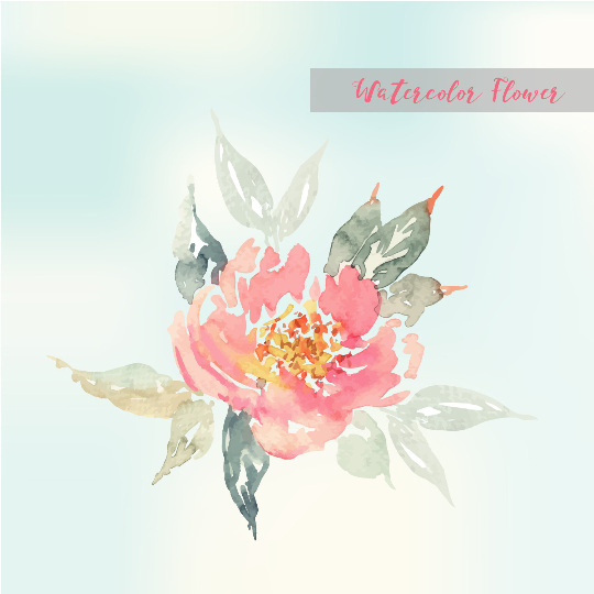 540x540 Vector Pastel Watercolor Flower, Vintage Watercolor Design - Vintage Watercolor