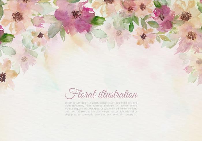 700x490 Vector Vintage Watercolor Floral Illustration - Vintage Watercolor