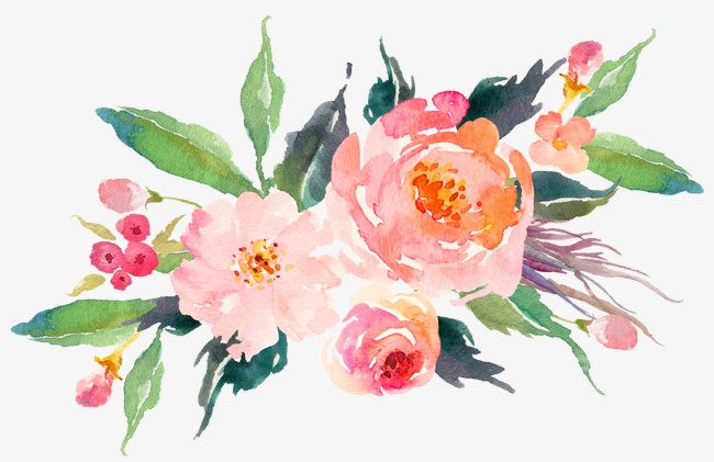 650x421 Vintage Watercolor Pink Flower Elegant, Watercolor Clipart, Flower - Vintage Watercolor