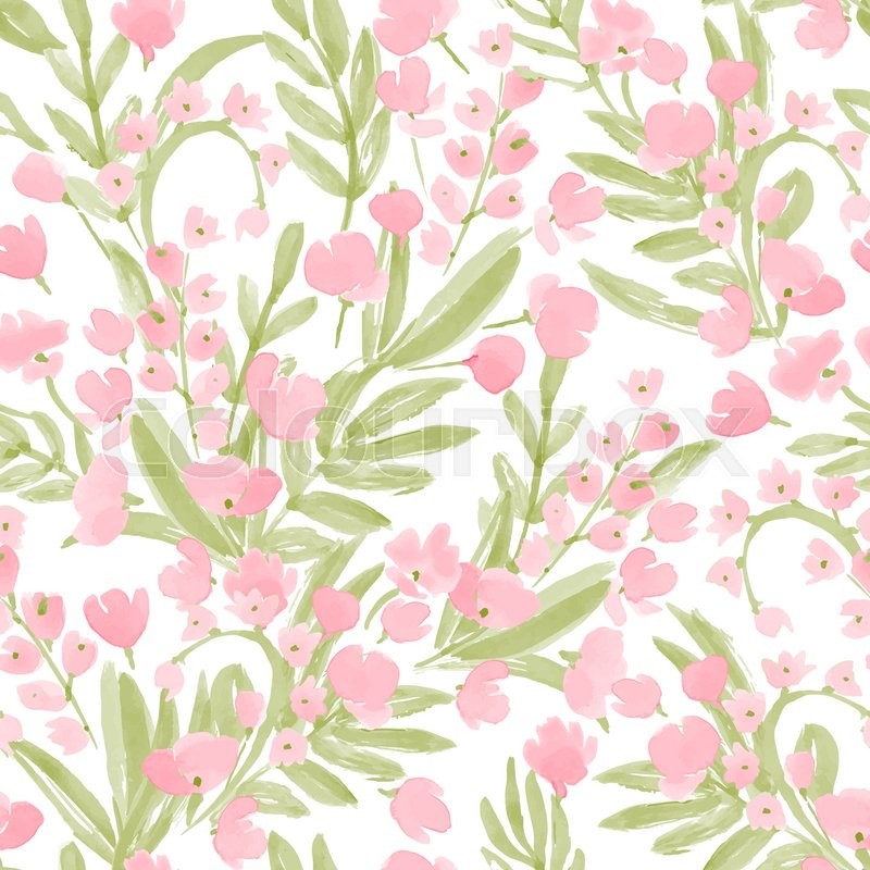 800x800 Vintage Watercolor Wallpaper Of Hand Drawn Flowers And Leaf - Vintage Watercolor