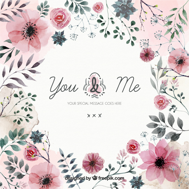 626x626 Vintage Watercolor Flowers Background Vector Free Download - Vintage Watercolor