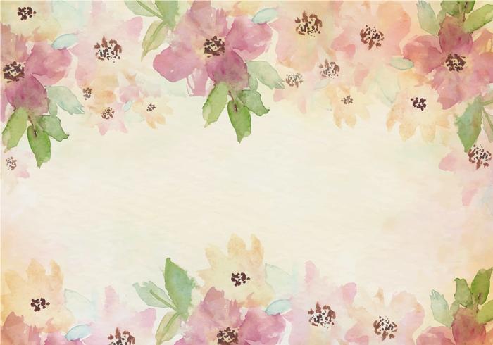 700x490 Free Vector Vintage Watercolor Background With Painted Flowers - Vintage Watercolor