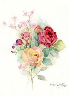 236x328 Vintage Watercolor Flowers - Vintage Watercolor
