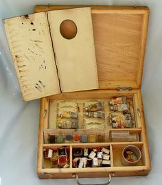 236x270 Newmans Mahogany Watercolour Box C1830 The Tools Of Art - Vintage Watercolor Box