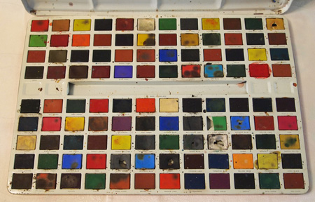 450x288 Vintage Watercolor Tin Paint Box - Vintage Watercolor Box