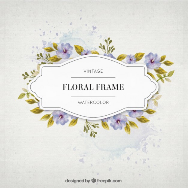626x626 Vintage Watercolor Flowers And Leaves Frame Vector Premium Download - Vintage Watercolor Flowers