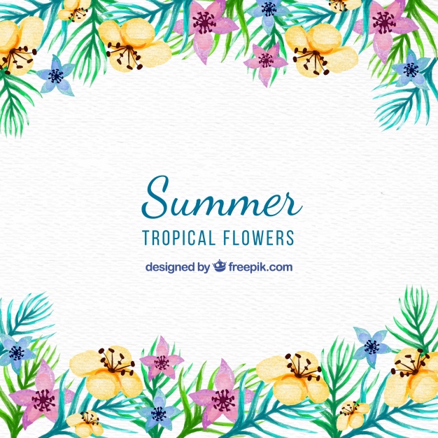 626x626 Pretty Vintage Watercolor Flowers Background For Summer Stock - Vintage Watercolor Flowers