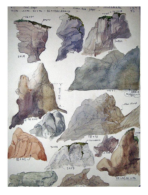 570x752 Vintage Original Watercolor Study - Vintage Watercolor Paintings