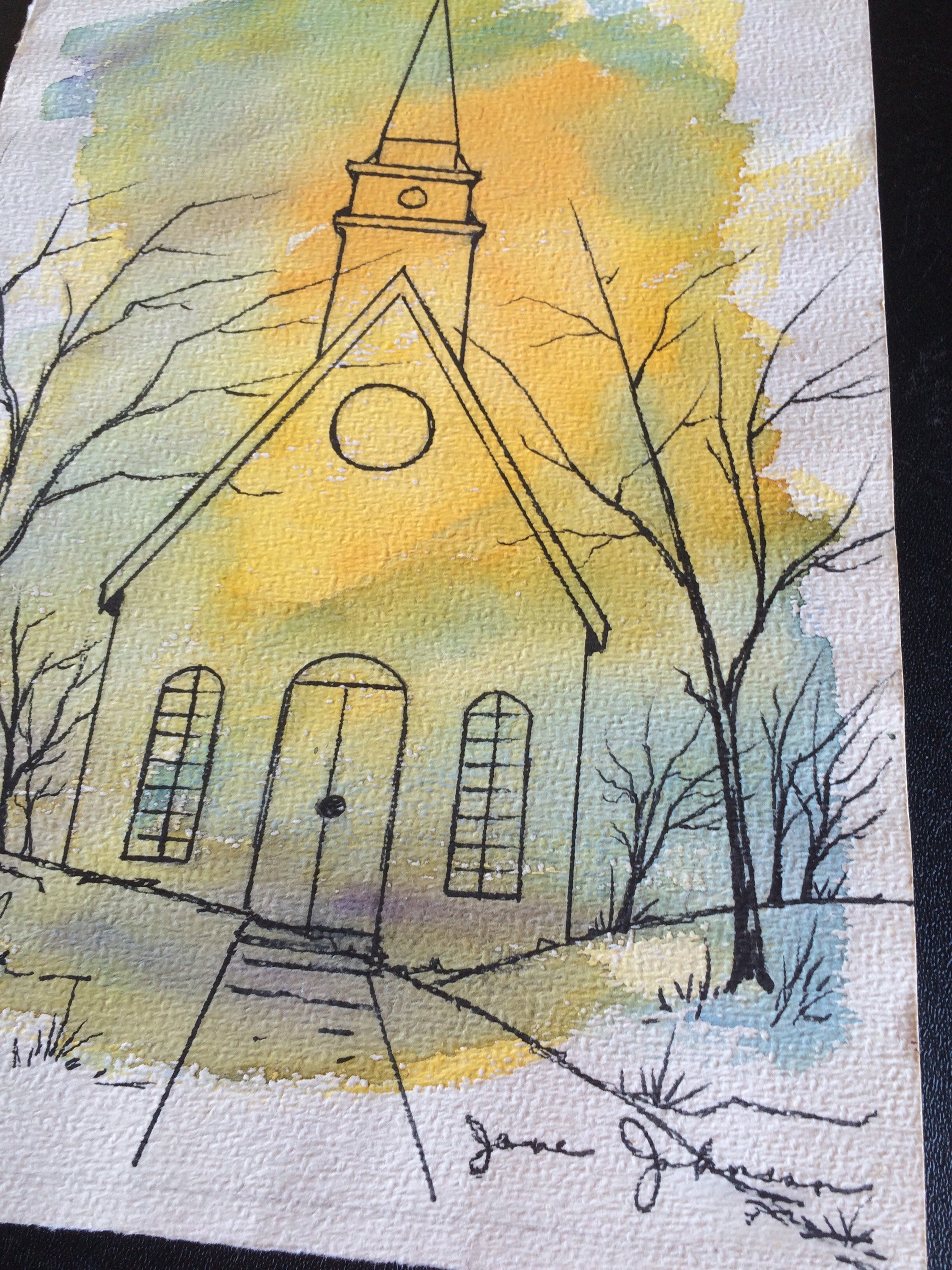 2250x3000 Vintage Unframed Pen Amp Ink And Watercolor Painting On Sepia Paper - Vintage Watercolor Paintings