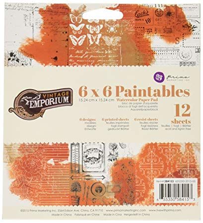 409x450 Prima Marketing 584153 Vintage Emporium Paintable - Vintage Watercolor Paper