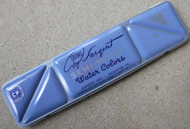 640x434 Nos Vintage Colors By Sargent Watercolor Tin Box 8 Color Paint Set - Vintage Watercolor Tin