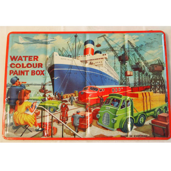 350x350 Vintage Watercolor Tin Paint Box - Vintage Watercolor Tin