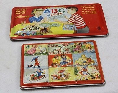 400x317 Vintage Watercolor Tin Boxes - Vintage Watercolor Tin