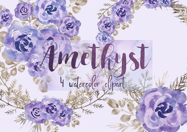 642x452 Purple Flowers Clipart Mauve Flowers Violet Flowers Png Etsy - Violet Flower Watercolor