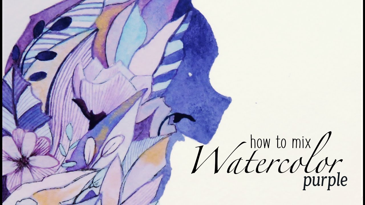 1280x720 Watercolor Color Mixing Purple - Violet Watercolor