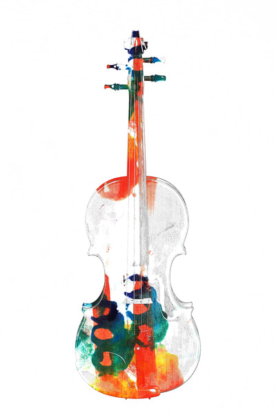 400x600 Violin Watercolor Fine Art Pictures - Violin Watercolor