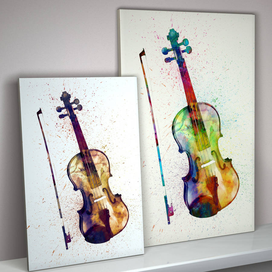 900x900 Violin Watercolour Abstract Art Print By Artpause - Violin Watercolor