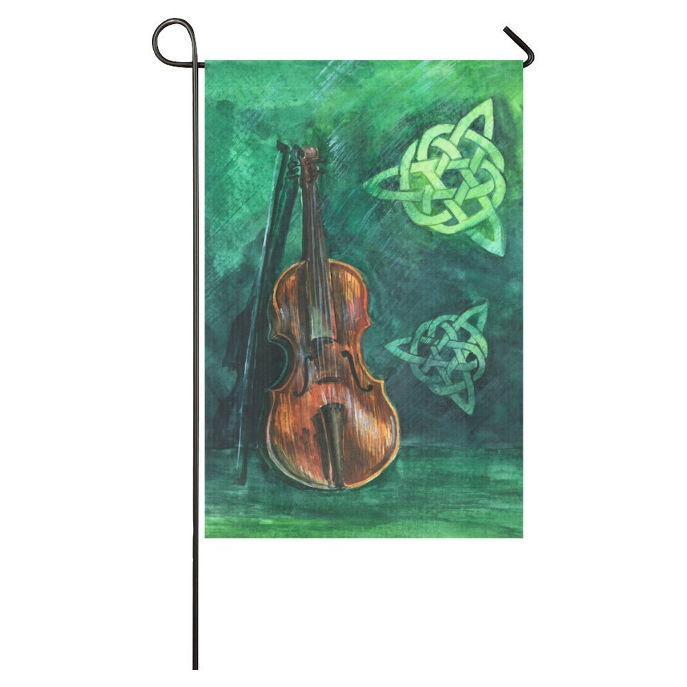 1000x1000 Mypop Watercolor Painting Irish Violin Long Garden Flag Banner 12 - Violin Watercolor Painting