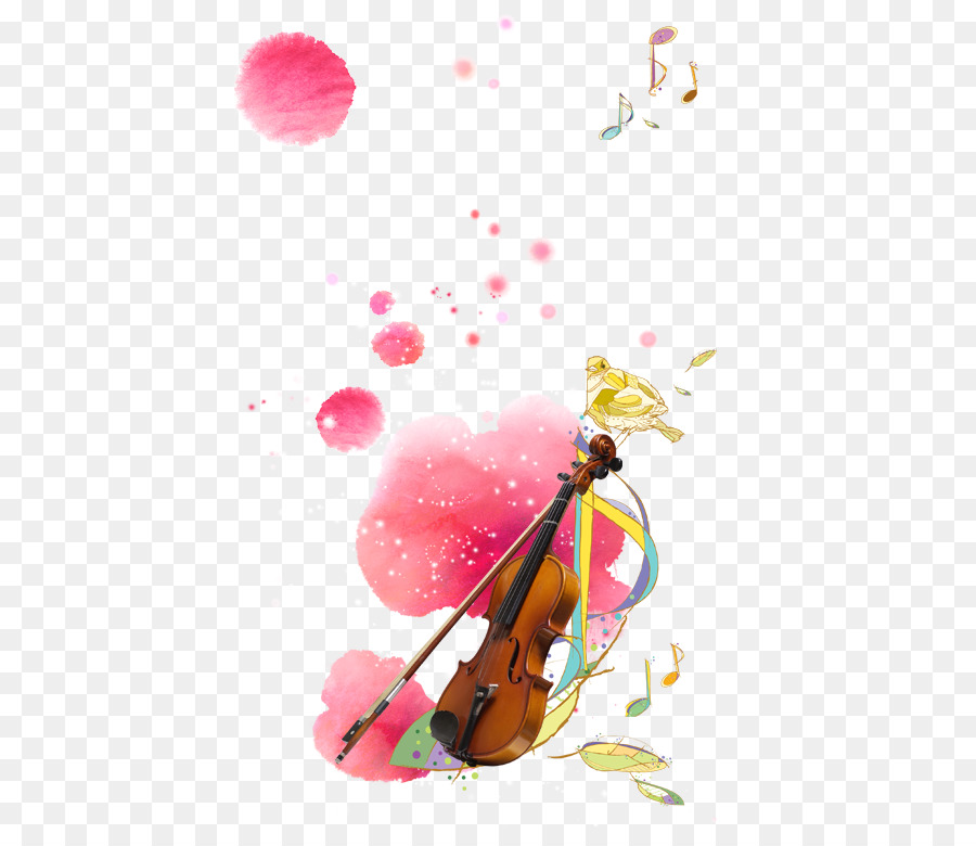 900x780 Violin Watercolor Painting Cartoon - Violin Watercolor Painting