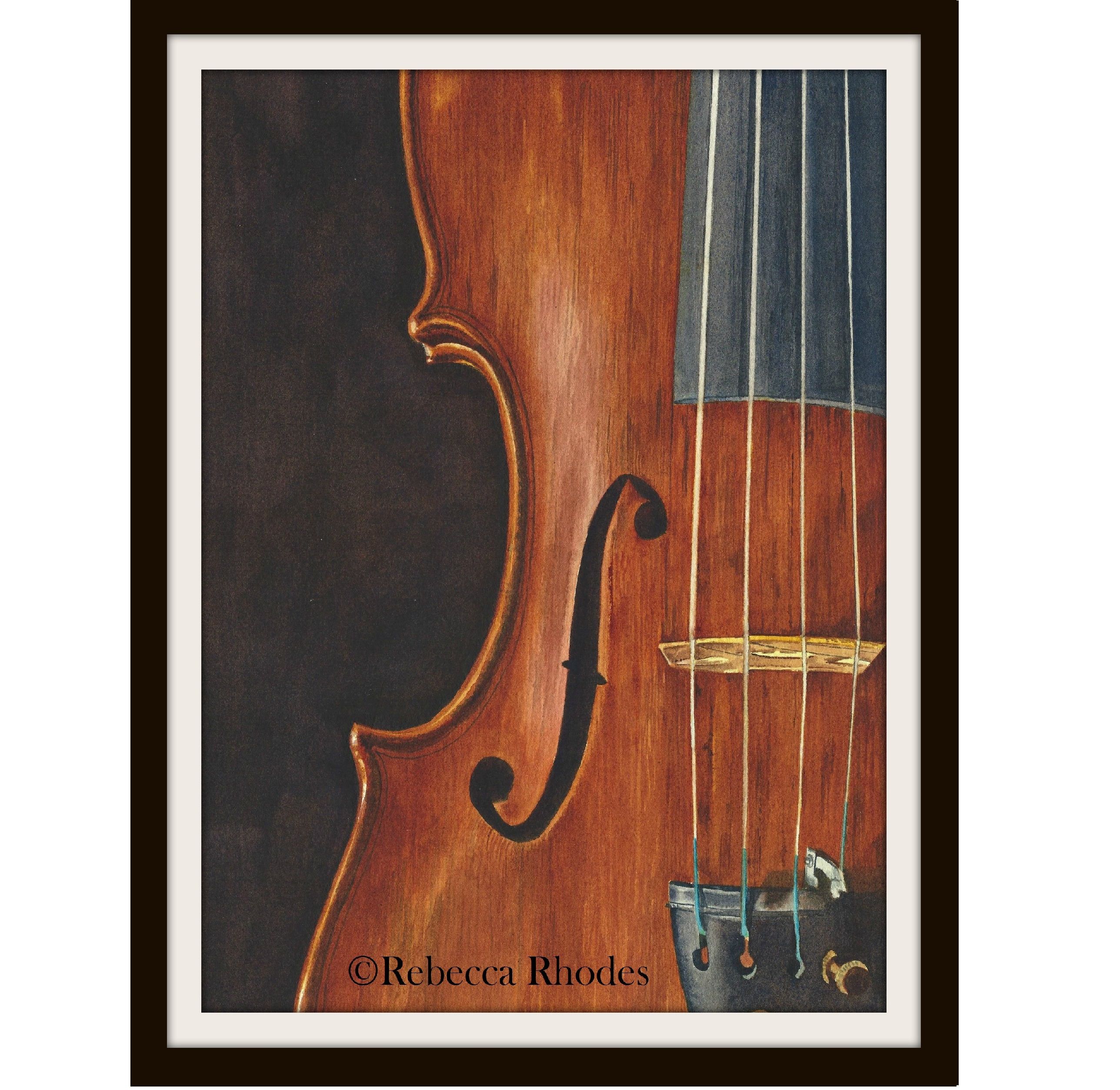 2576x2508 Watercolor Painting On Arches Cold Press Paper - Violin Watercolor Painting