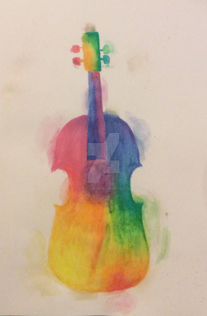 724x1104 Watercolour Violin By Wholockedartist - Violin Watercolor Painting
