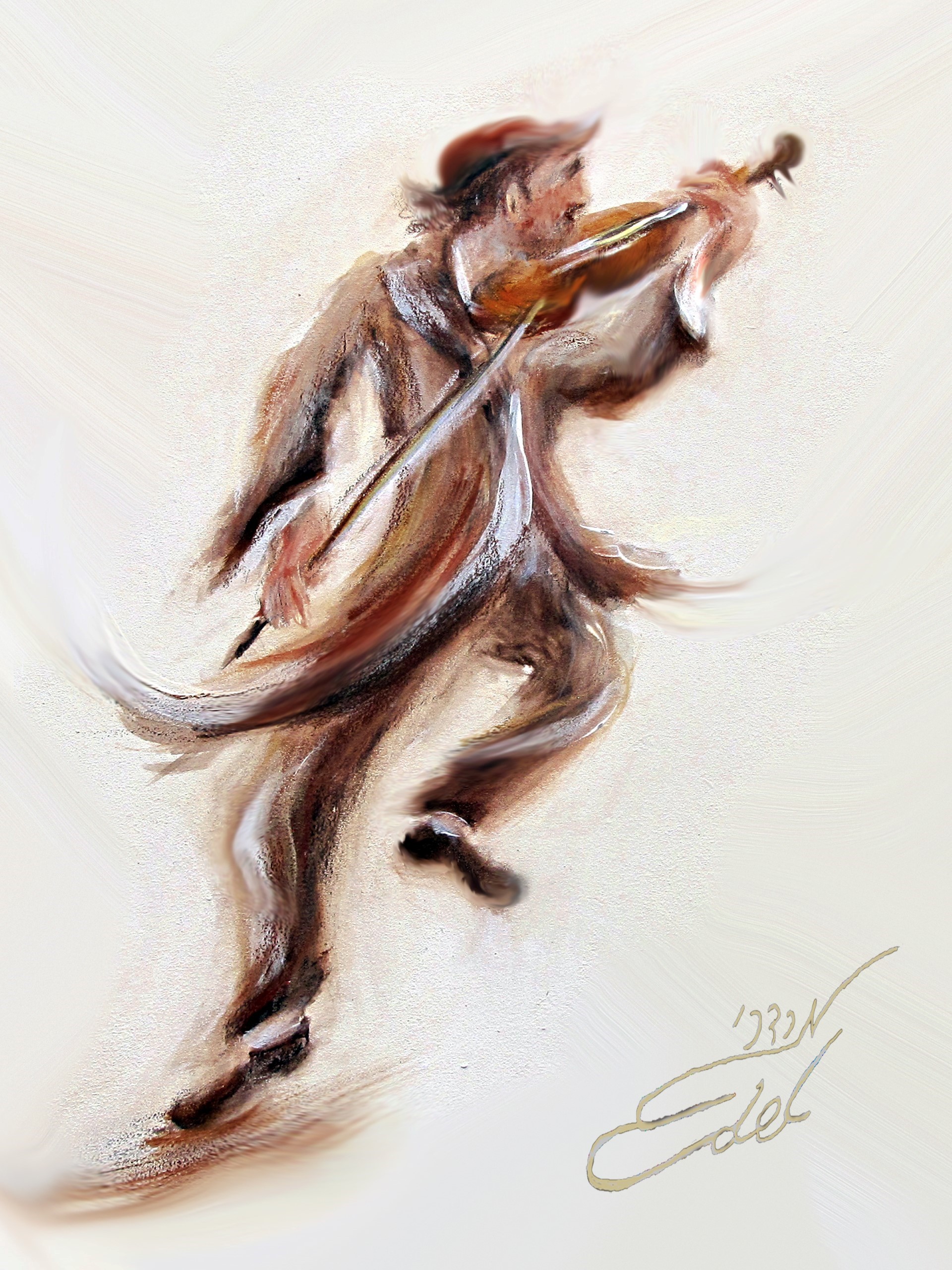 1920x2560 Klez Violin - Violin Watercolor Painting
