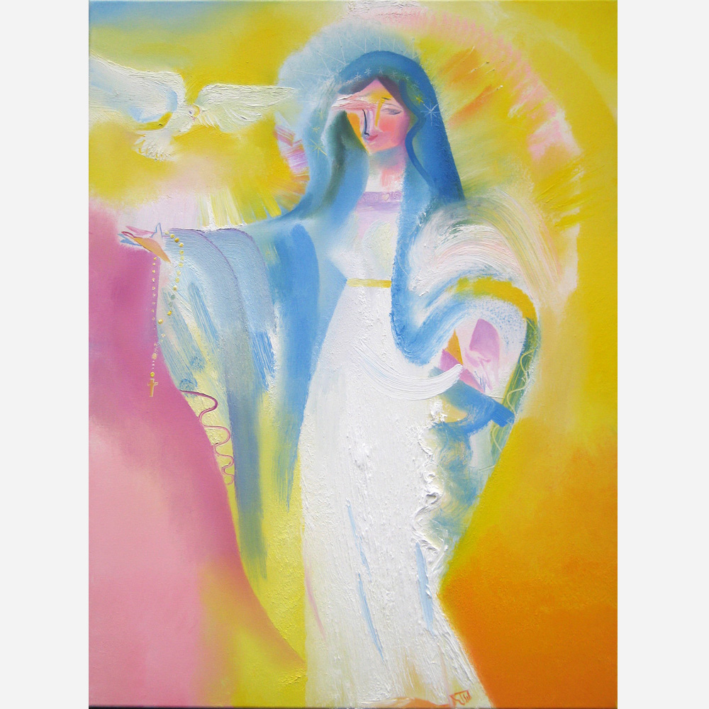 1000x1000 Holy Peace - Virgin Mary Watercolor