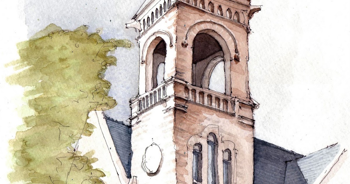 1200x630 Park Slope Sketch Church Of The Virgin Mary - Virgin Mary Watercolor