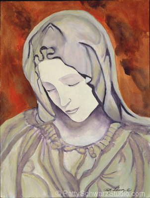 302x400 Patty Schwarz - Virgin Mary Watercolor