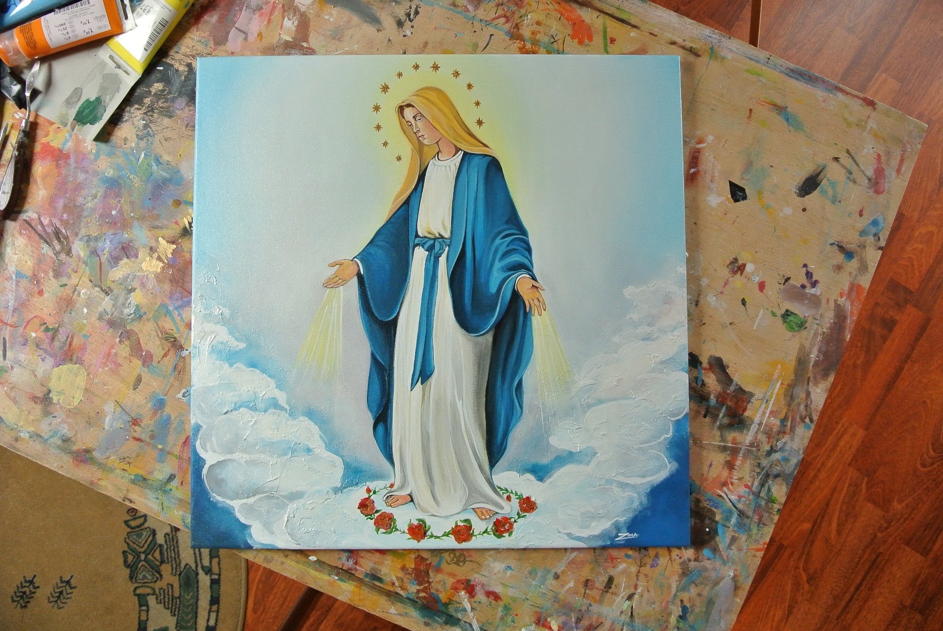 1936x1296 Virgin Mary Painting On Canvas - Virgin Mary Watercolor