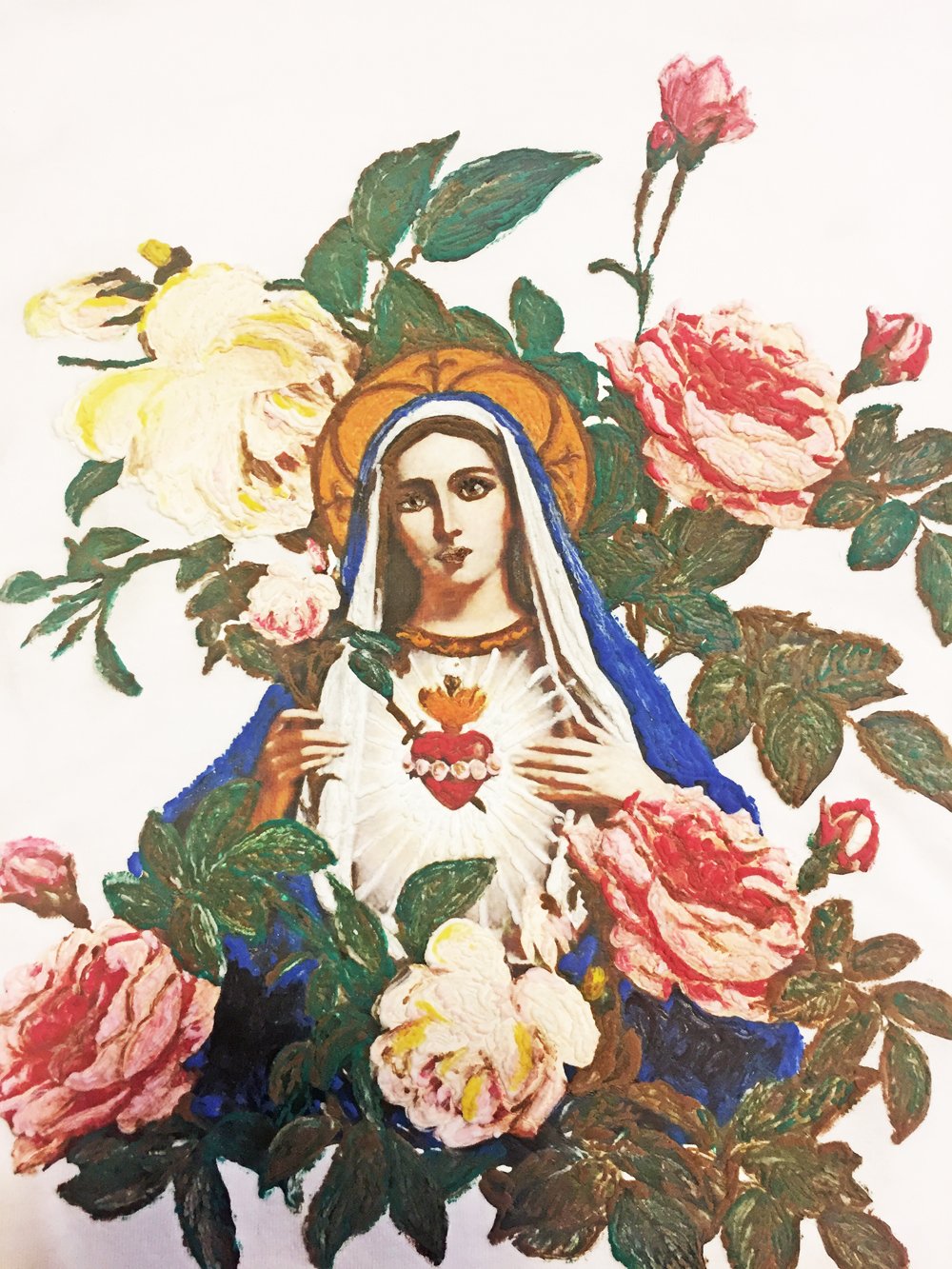 1000x1333 Virgin Mary T Shirt Sacred Heart Tshirt Religious Catholic Shirt - Virgin Mary Watercolor