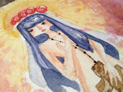 500x375 Virgin Mary Watercolor Faetus Online Store Powered By Storenvy - Virgin Mary Watercolor