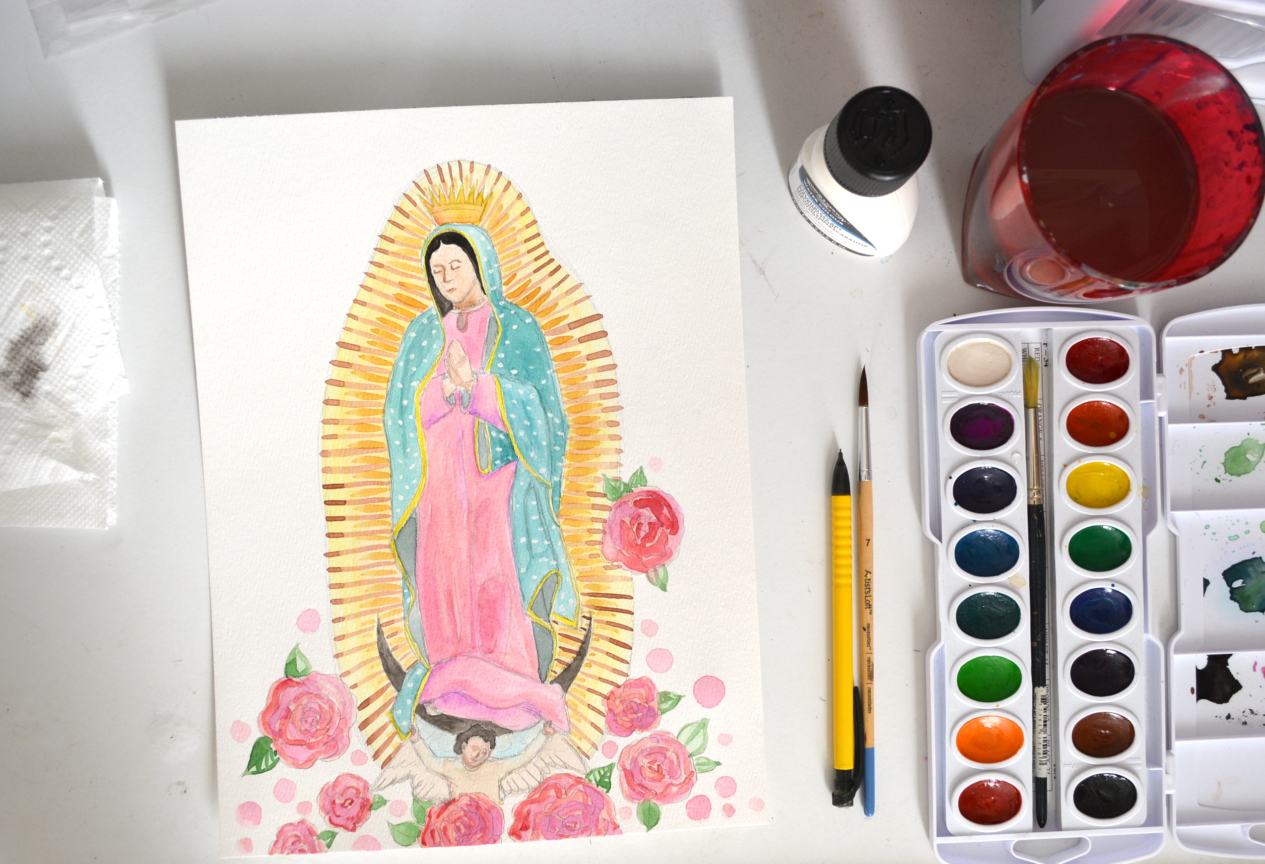 2549x1742 Virgin Mary Ana Morales - Virgin Mary Watercolor