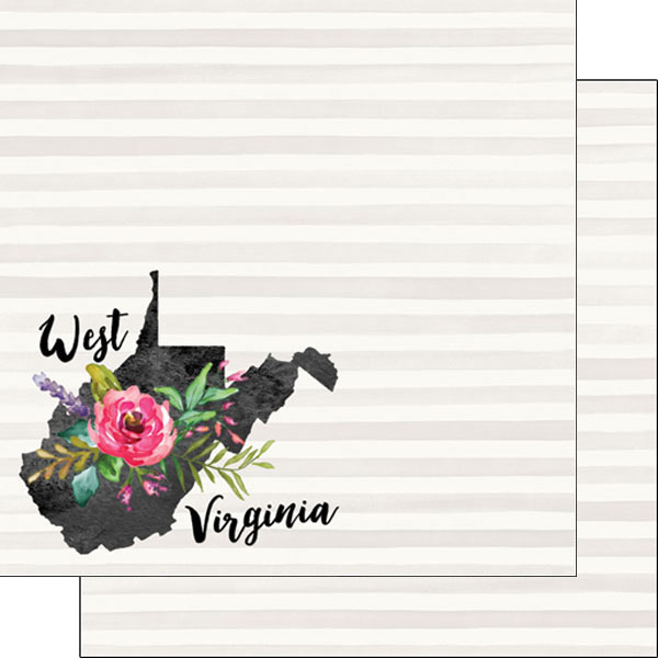 600x600 Scrapbook Customs West Virginia Watercolor Paper - Virginia Watercolor