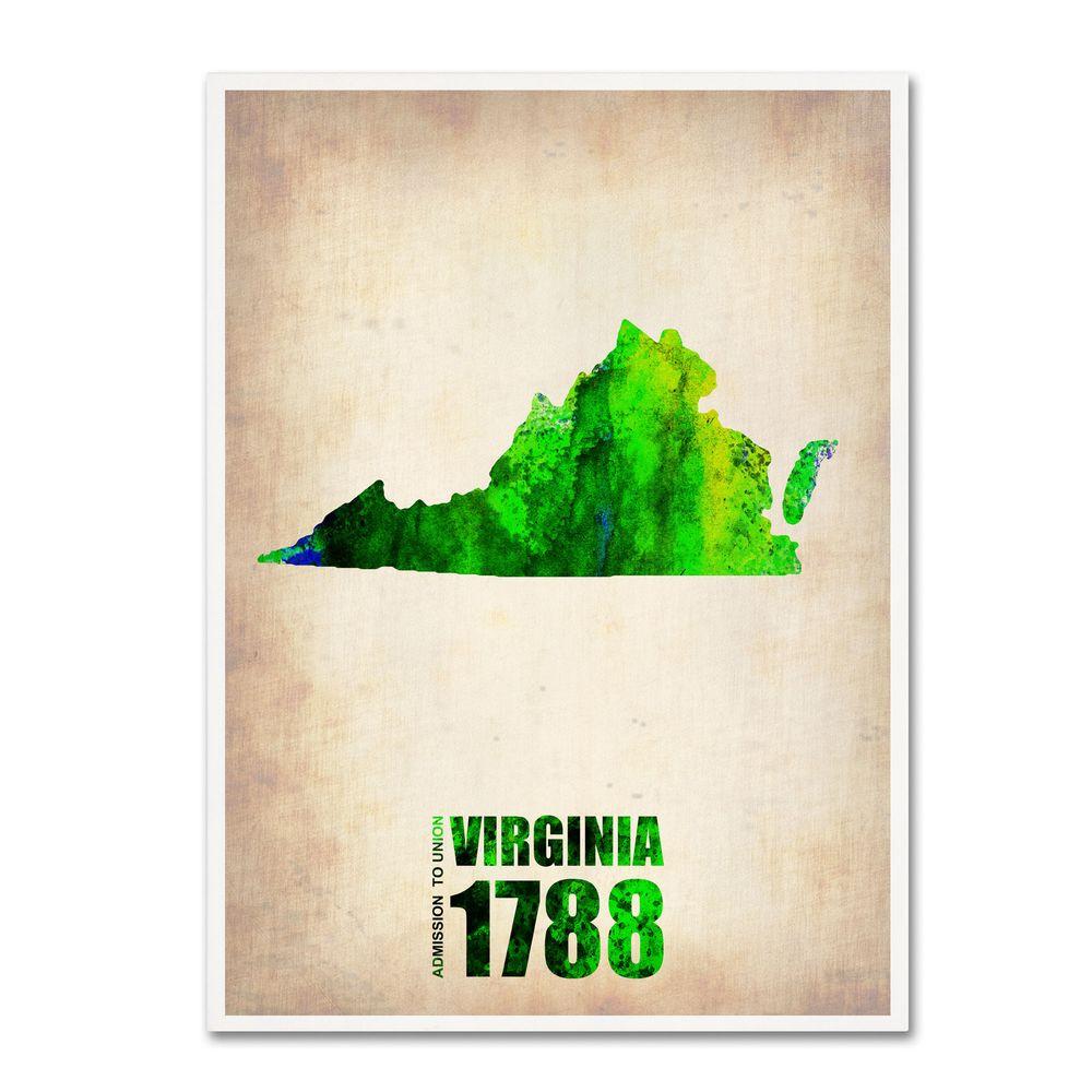 1000x1000 32 In. X 24 In. Virginia Watercolor Map Canvas Art Ali0169 C2432gg - Virginia Watercolor