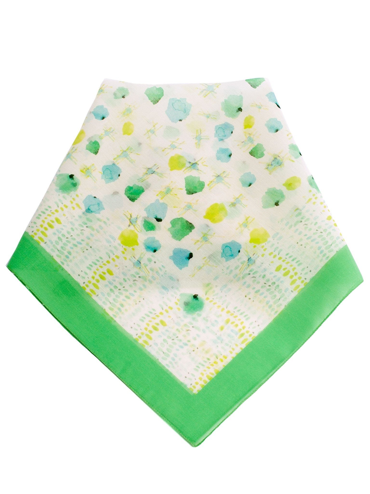 1536x2048 Italian Silk Cotton Ladies Green Neckerchief - Virginia Watercolor