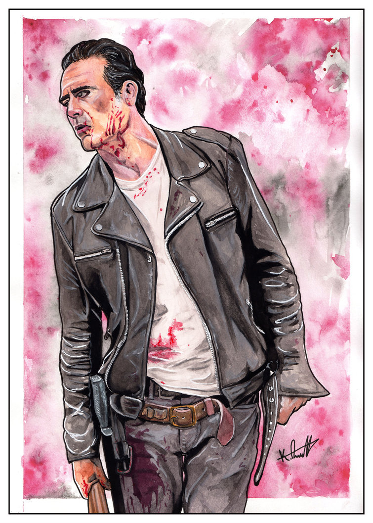 755x1057 Negan - Walking Dead Watercolor