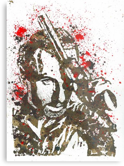 414x550 Rick Grimes The Walking Dead Watercolor And Ink Metal Prints By - Walking Dead Watercolor