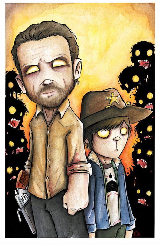 612x936 The Walking Dead Characters In Watercolors And Ink - Walking Dead Watercolor