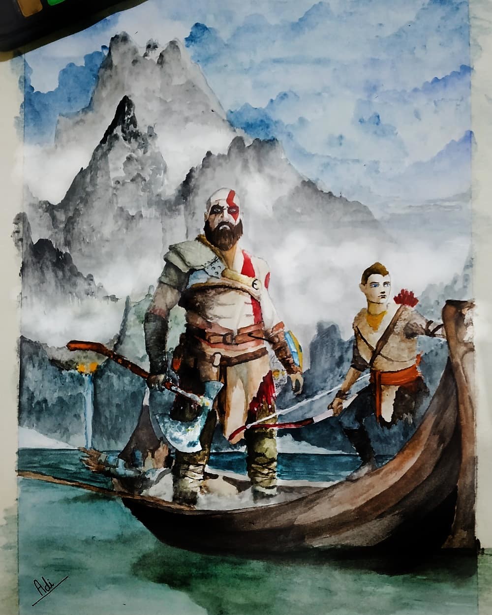 1000x1250 Aditya Rane - War Watercolor