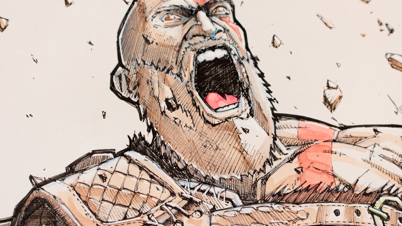 1280x720 Kratos - War Watercolor