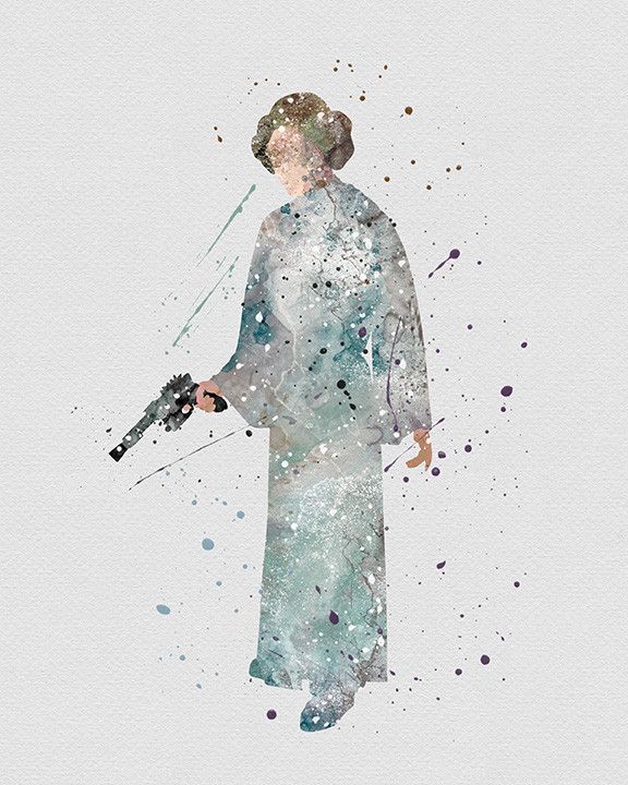 576x720 Princess Leia Star Wars Watercolor Art All Geeked Out - War Watercolor
