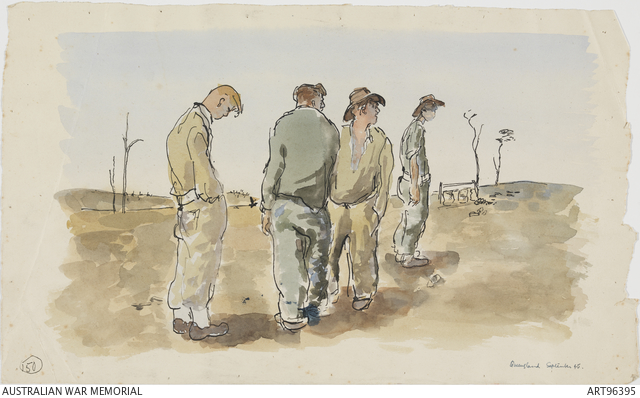 640x398 Recent Donation Of Rare Watercolours By John Brack The - War Watercolor