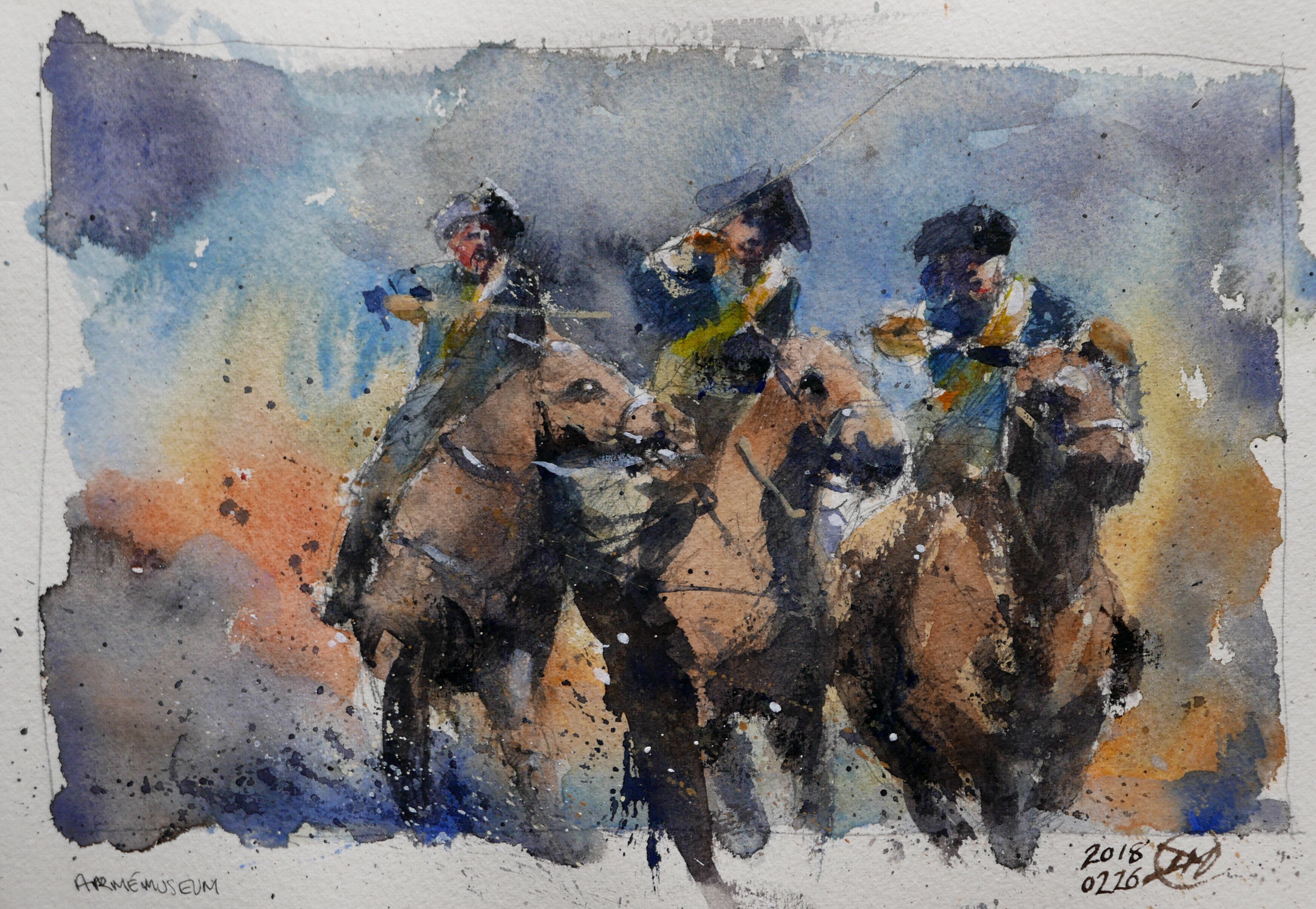 3488x2411 Urbansketchers Meldrum Art - War Watercolor