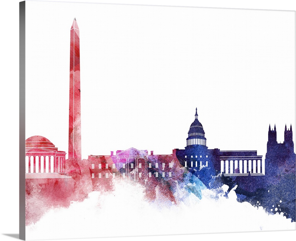 1000x814 Washington Dc Watercolor Cityscape - Washington Dc Watercolor