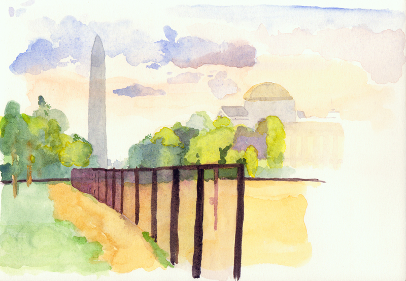 800x554 Watercolor Sketch Washington, Dc Marion Vitus - Washington Dc Watercolor