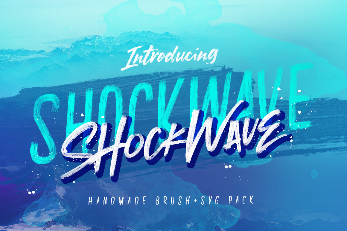 1160x772 Shockwave Brush Svg Free On Behance - Water Brush Font