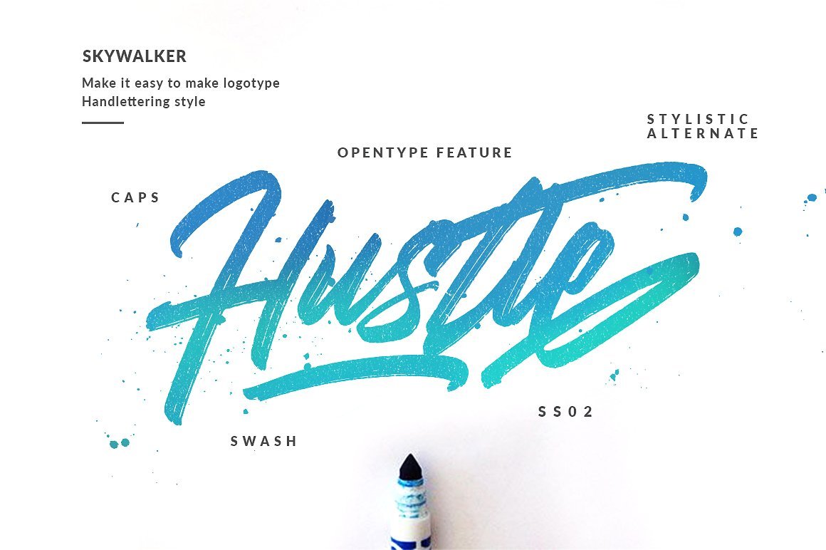1160x772 Skywalker Brush Font Free - Water Brush Font